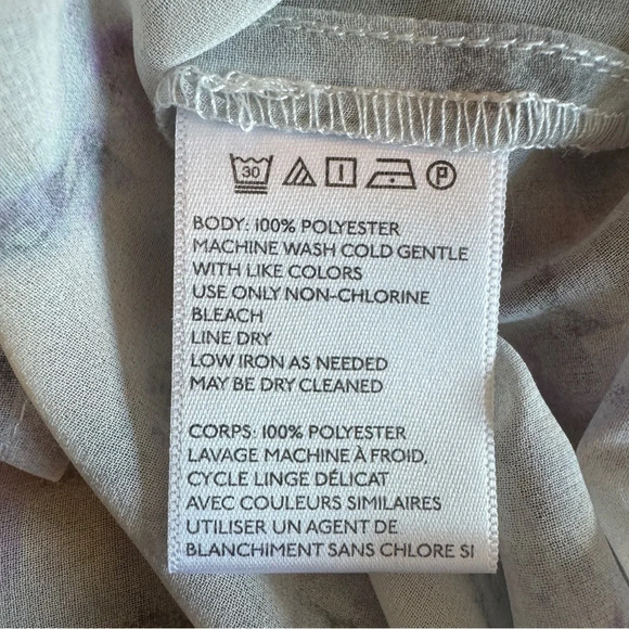 Silence + Noise Urban Outfitters Sheer Tie Dye Pastel High Low Split Hem Blouse - Picture 14 of 15